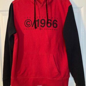 The North Face Men's Hoodie - Red & Black Rare Design - Size L